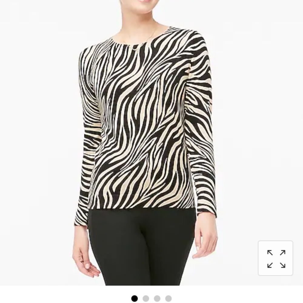 J.Crew Teddy sweater zebra print new with tags XS